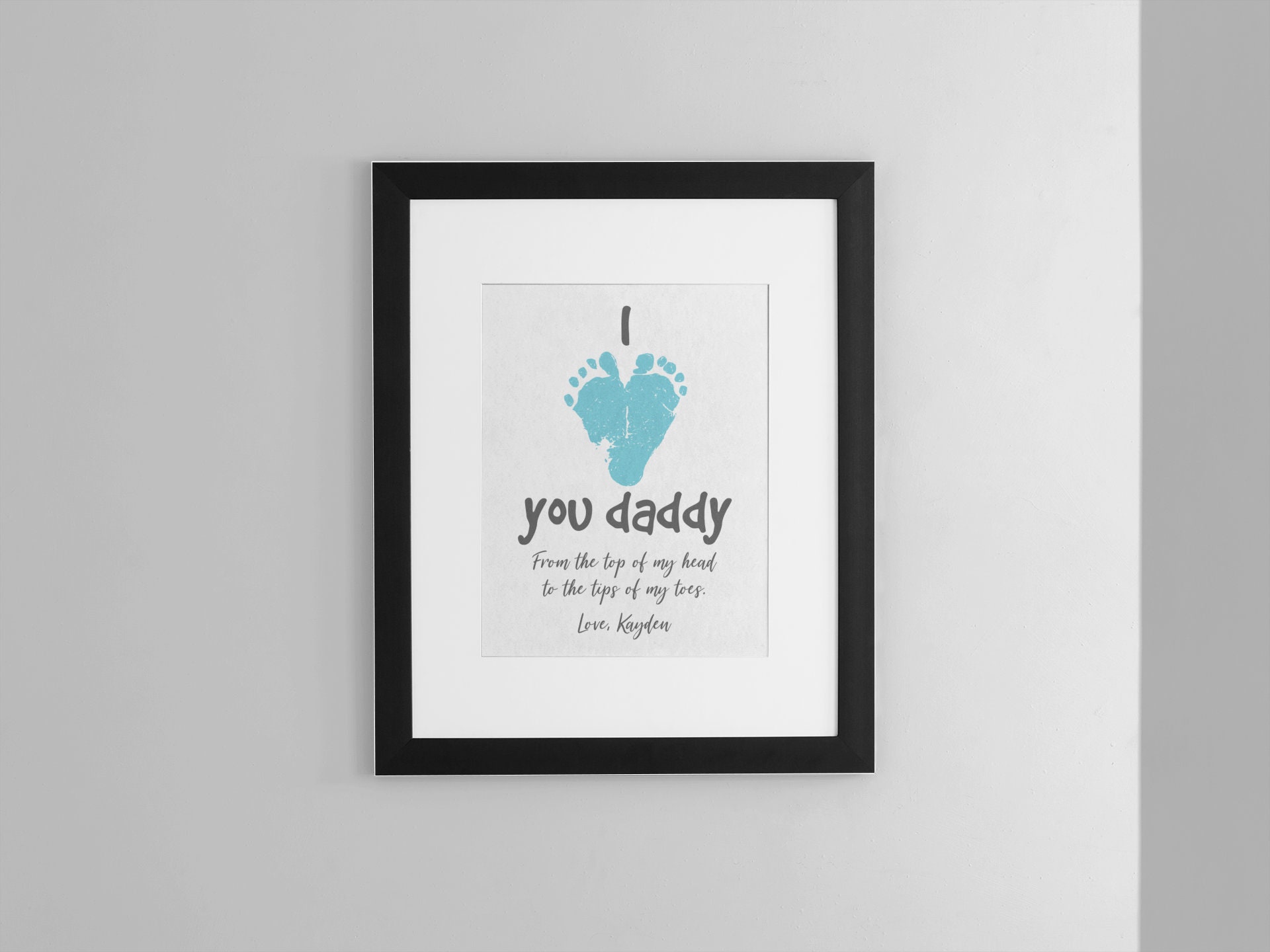 Personalized Baby Footprint Print First Fathers Day Gift | Etsy