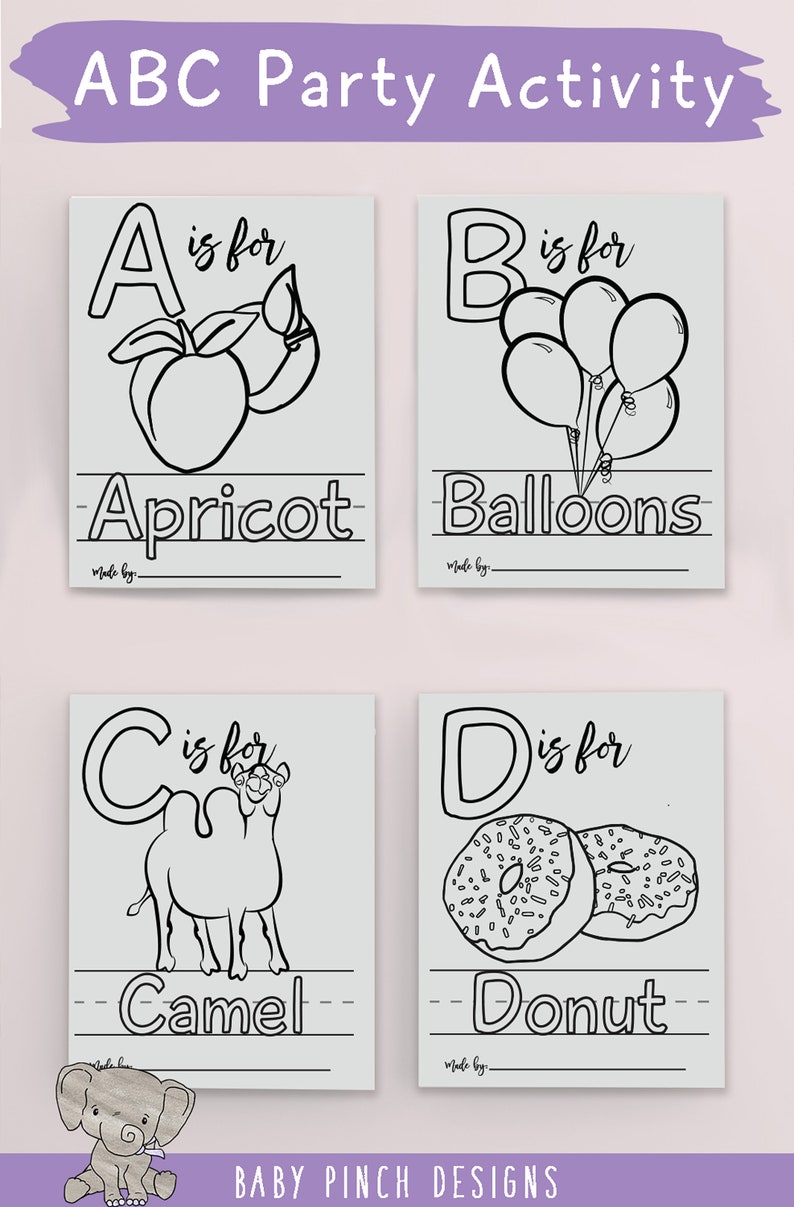 ABC Book Baby Shower Idea, Handmade with Personalized Cover and Album, A Precious Baby Keepsake or Birthday Activity for Tots image 6