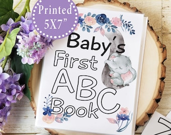 Printed Navy Blush ABC Book Baby Shower Book, Handmade with Personalized Cover and Album, A Special Guestbook to Treasure