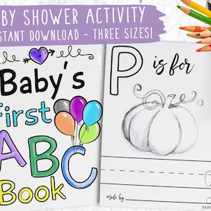 ABC Blank Alphabet Template | DIY Alphabet Cards| Coloring Pages | Baby Shower Activity |  Homeschool Mom | Preschool Baby's First Book