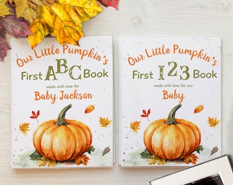 Little Pumpkin Fall Baby Shower Guest Book, ABC + 123 Coloring Bundle, Guest Book Alternative, Autumn Mom-to-be Birthday Activity