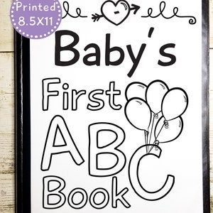 ABC Book Baby Shower Idea, Handmade with Personalized Cover and Album, A Precious Baby Keepsake or Birthday Activity for Tots 8.5X11 inches