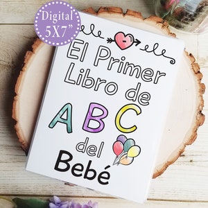Spanish ABC Coloring Book, Digital 5X7&quot; Download, Juegos de Baby Shower, Alternative Guestbook en Espanol