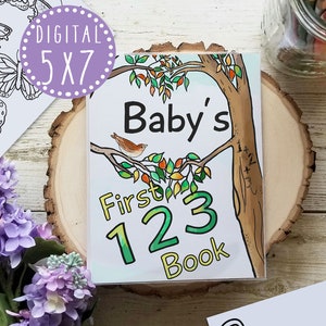 Woodland Numbers Book Group Activity and Alternative Guest Book, Corresponds the Alphabet Coloring Pages, Digital Printable