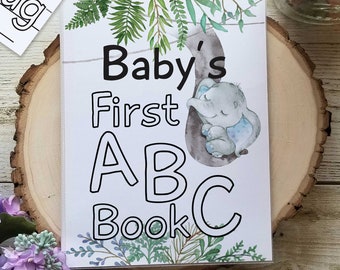 Safari Jungle ABC Baby Shower Guest PDF Book, Alphabet Letters Coloring Activity, DIY By Mail, Virtual Shower or Birthday Party Idea