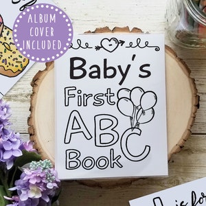 ABC Book Baby Shower Idea, Handmade with Personalized Cover and Album, A Precious Baby Keepsake or Birthday Activity for Tots image 1