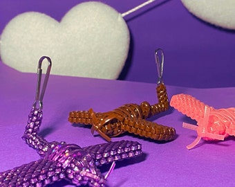 Llavero de avión tejido a mano hecho con Rexlace/Lanyard, Boondoggle, Scoubidou