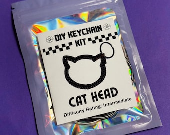 DIY KEYCHAIN KIT - Cat Head Lanyard
