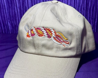 Gimp Lanyard Boondoggle Keychains Dad Hat (Pink, Orange, Yellow, and White)