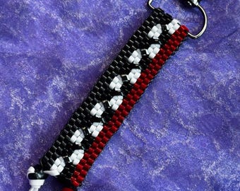 Llavero gótico de tablero de ajedrez Gimp - Rojo y negro (cantidad: 1)