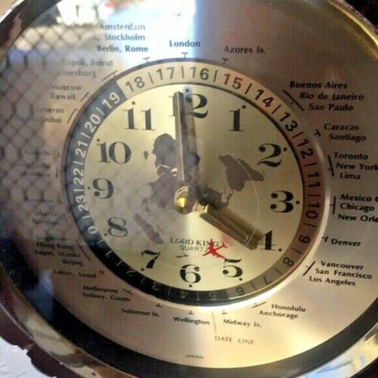 Vintage Lord King 24 Hour World Clock Red Airplane Etsy