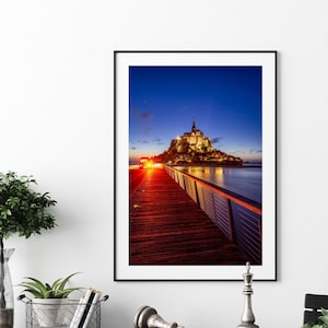 Mont Saint Michel Fine Art Photography Print - Edizione limitata Arredamento moderno per la casa - Arte murale unica Rosso e Blu - Stampa firmata Giclee