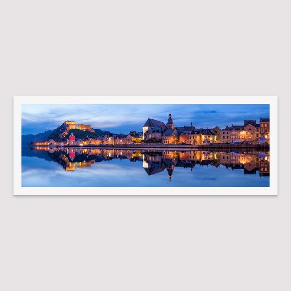 Paysage ardennais, photo de ville, Givet, la Meuse, grande photo panoramique pour la décoration, tirage art, ville ardenaise proche Belgique