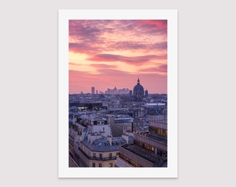 Roofs of Paris, Paris Photography, La Défense, Night, Skyline, Wall Art Print, Paris Home Decor, Art Paris, Gift, Cityscape, Urban