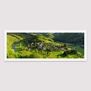 Panoramic photograph of Belgium, Limited Edition Fine Art Print, Panorama of Frahan from Rochehaut