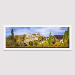 Panoramic Photography Print, Montaigle Castle, Wallonie, Belgium, Medieval Castle, Falaen village, Large Wall Art, Signed Fine Art Print