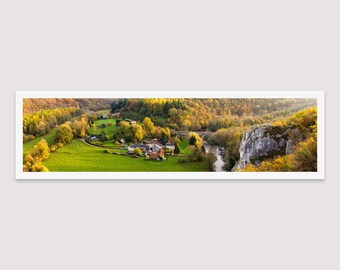 Large Panoramic Photograph of Belgium, Limited Edition Fine Art Print for Decoration, View of Aiguilles de Chaleux at sunset