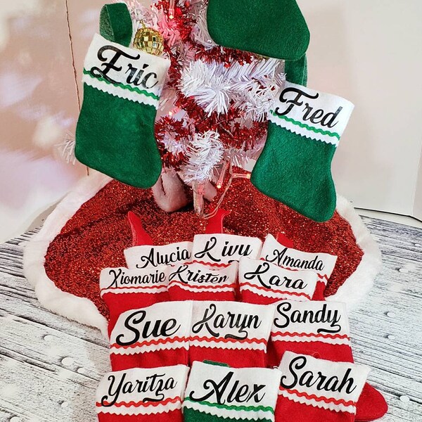 Mini Stocking, Personalized Stocking, Office Party, Daycare, Girl Scouts, Boy Scouts, Teachers, Students, Group Gifts Christmas Stockings,