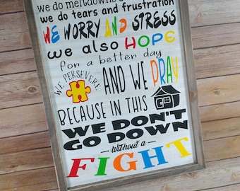 Autism Awareness, We do Autism, Wood Autism Sign, Wood Sign, Autism Wood Sign, In this House, Awareness, Puzzle Piece, Wall Decor, Unique