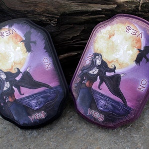 The Morrigan Pendulum Board // Triple Goddess Morgan Le Fey Divination Scrying Board Celtic Goddess Altar