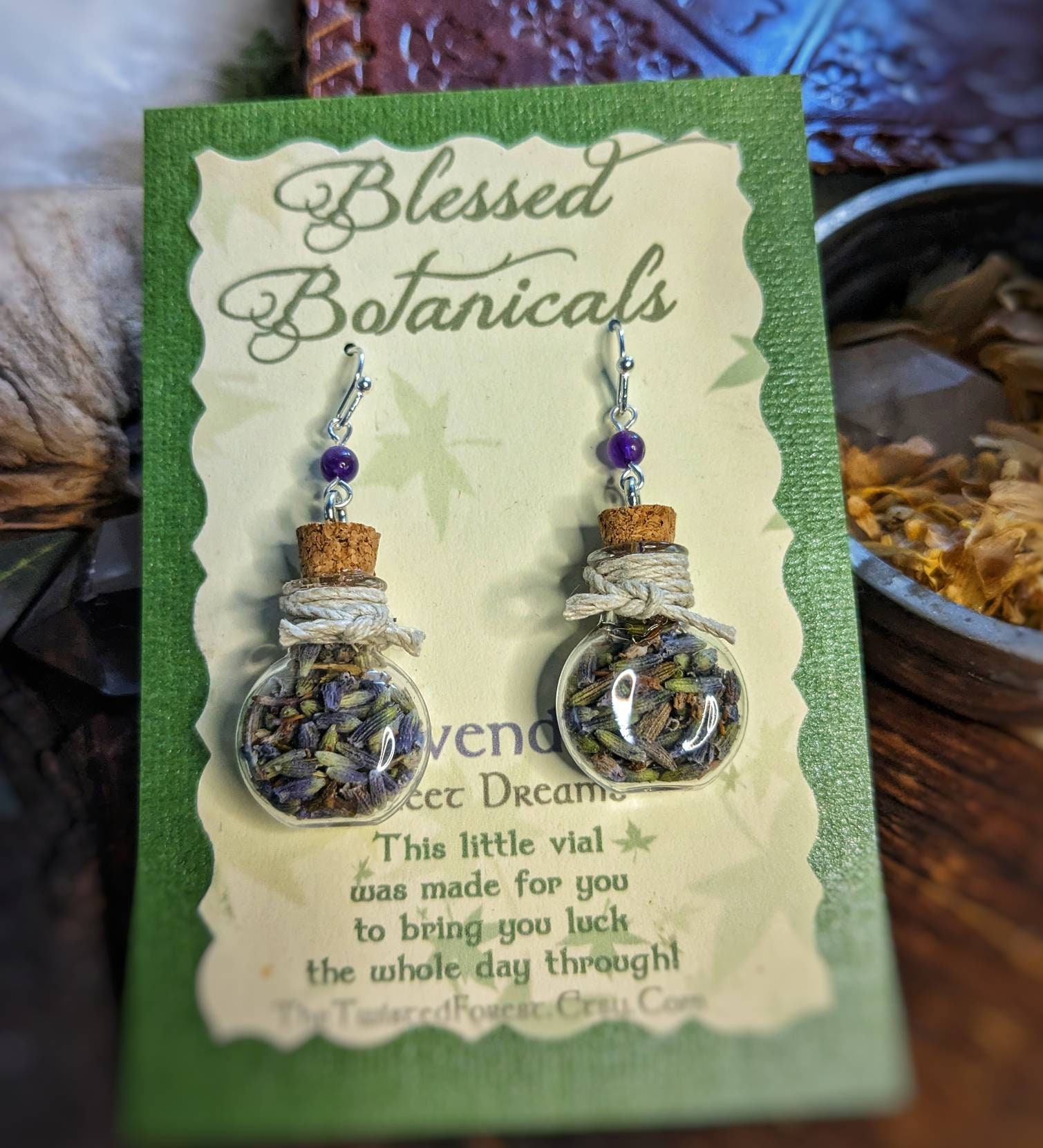Blessed Botanicals Herbal Charm Bottle Earrings  Magical Witchy Jewelry  Herbal Healing Magic - Etsy