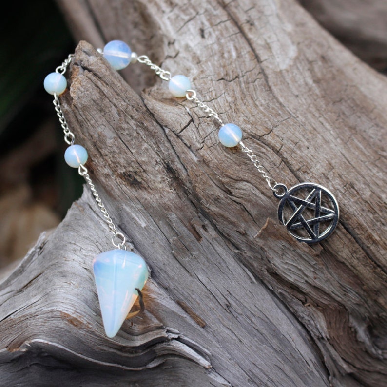 Opalite Crystal Pendulum // Crown Chakra Divination Altar - Etsy