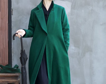 Vintage 70s Apple Green Wool Coat - Etsy