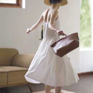 White Tank Dress,Linen Summer Dress,Sleeveless linen dress,Beach Dress,Natural Linen Dress