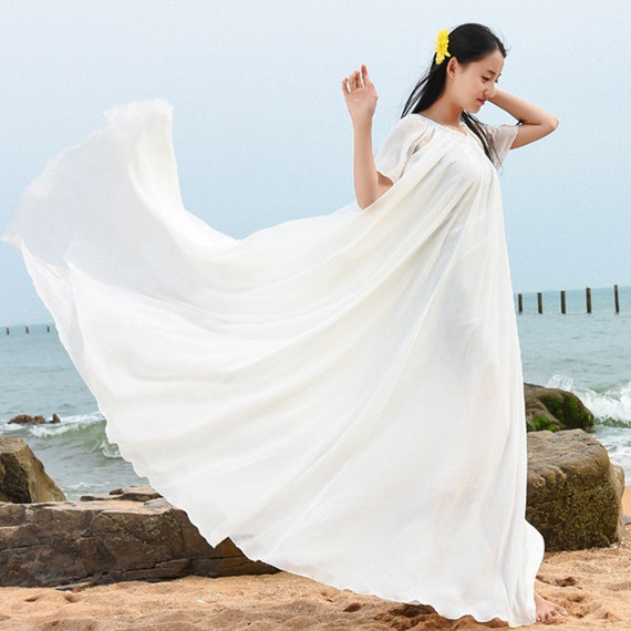 long flowy white summer dresses