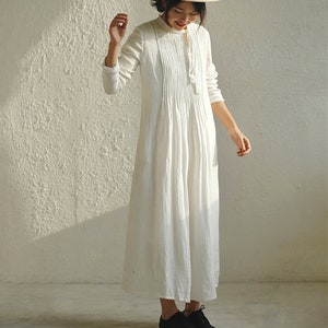 Loose Linen Dress,linen Caftan,long Sleeve Tunic Dress,smock Linen ...