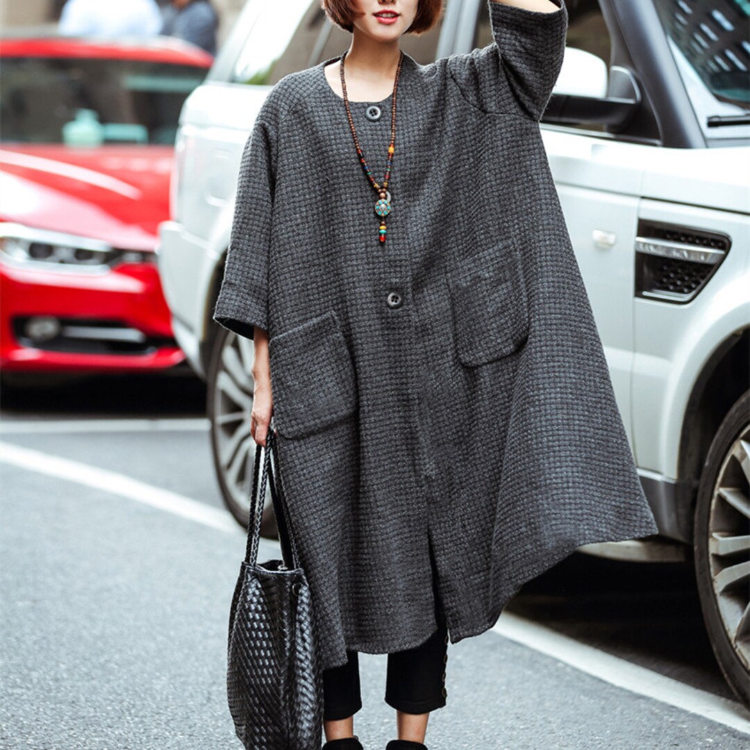 Plus size top wool car coat