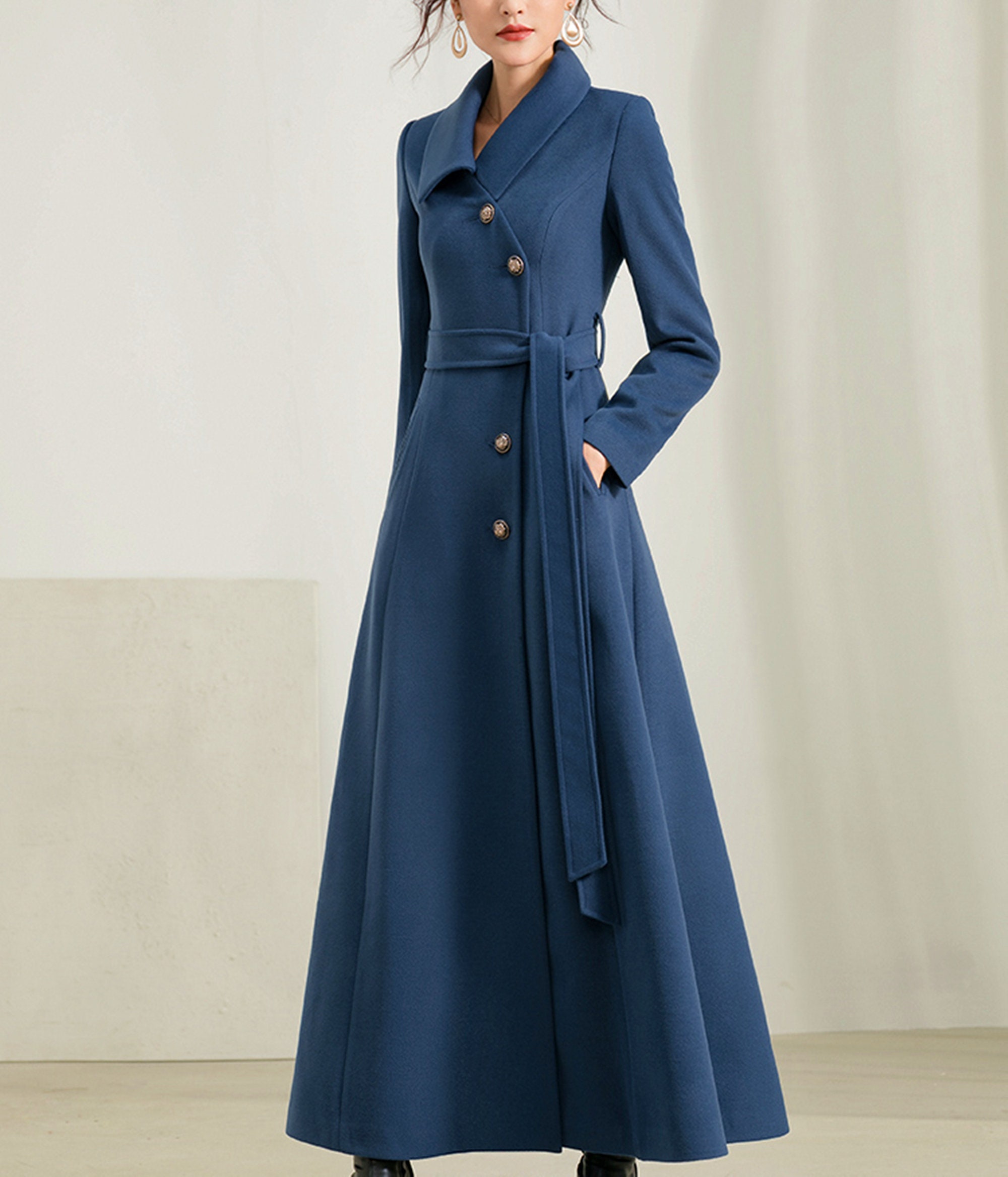 Women Long Full Length Wool Jacketlong Cozy Coatbelt - Etsy