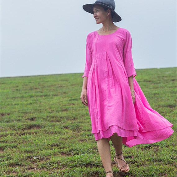 chinese dress ladies Silk Ruffle Layered Short Sleeve Maxi Dress (5 Colours)