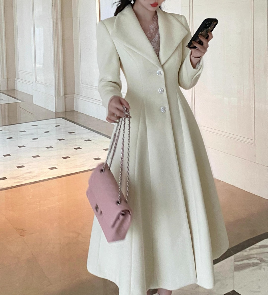 【Ameri】EMBROIDERY BIG COLLAR COAT Ameri】EMBROIDERY BIG COLLAR COAT