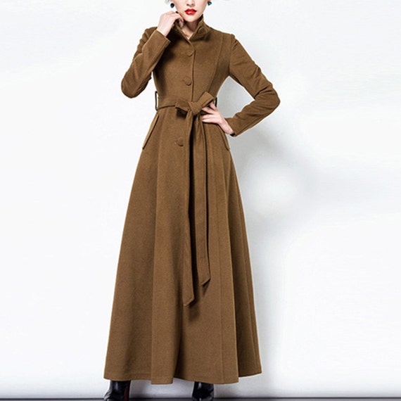 Women Long Full Length Wool Jacket Warm Cozy Coat Plus Size Winter Coat  Long Sleeve Coat Dress Plus Size Clothing 