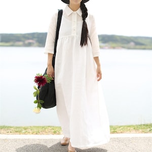 Loose tunic dress long linen shirt linen dress loose cotton dress linen maxi dress plus size clothing custom maternity
