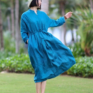 Loose linen tunic dress,midi dress,shift linen tunic,linen maxi dress,Day dress,Handmade Dress
