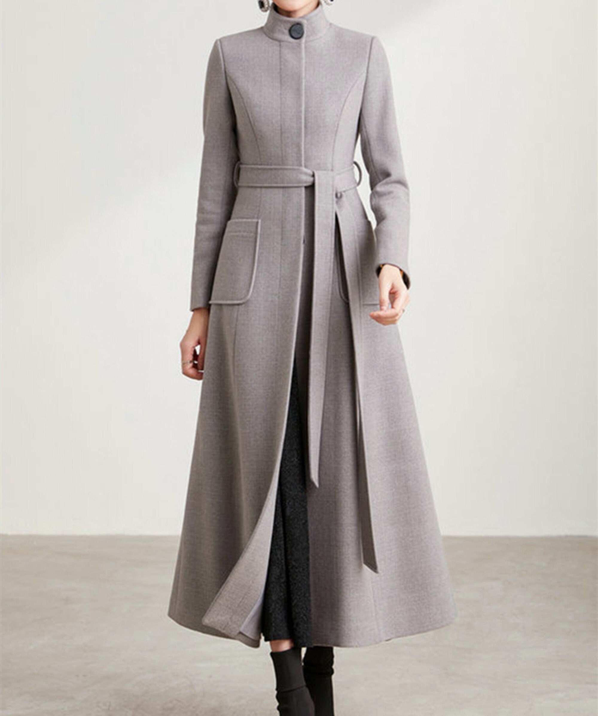 ジャケット・アウター cashmere wool maxi length coat CASHMERE WOOL MAXI WINTER TRENCH COAT - avouavou 아보아보