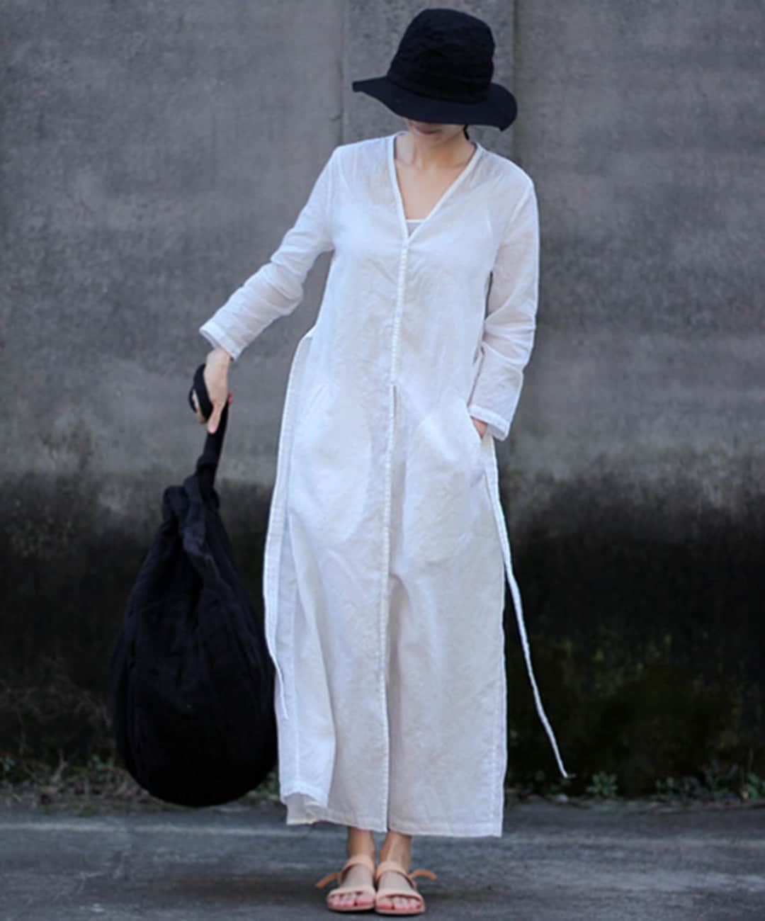 White Tunic Loose Caftan Long Sleeve Linen Dress White Shirt - Etsy