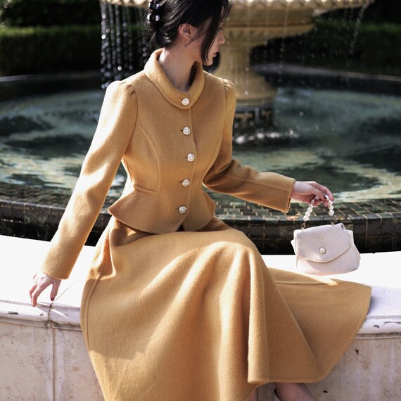 Cocila Wollmantel Damen Lang - Eleganter Wintermantel Mit Kragen Winddicht