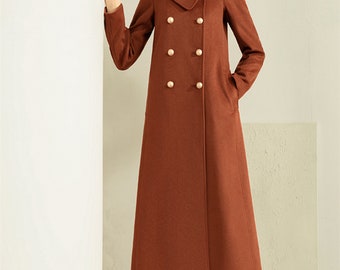 Chaqueta de lana de las mujeres, abrigo de invierno largo, abrigo de vestir, abrigo de diseñador, abrigo de princesa, abrigo hecho a mano
