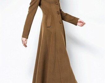 Wool Maxi Coat, Full Length Winter Jacket, Plus Size - Etsy
