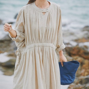 Loose Linen Tunic Dresslinen Summer Dresslinen Dresspleated - Etsy