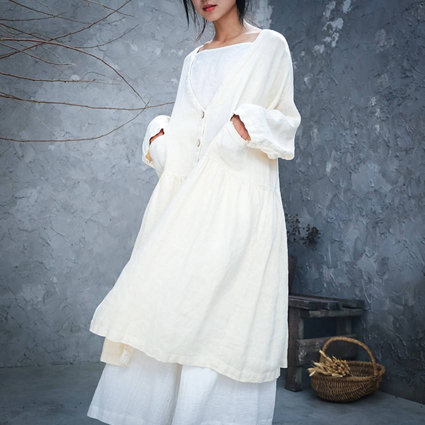 Justine White Linen Top