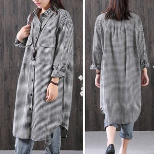 Black linen cotton shirt long sleeve linen blouse loose linen caftan spring autumn shirt linen cotton dress day dress linen jacket