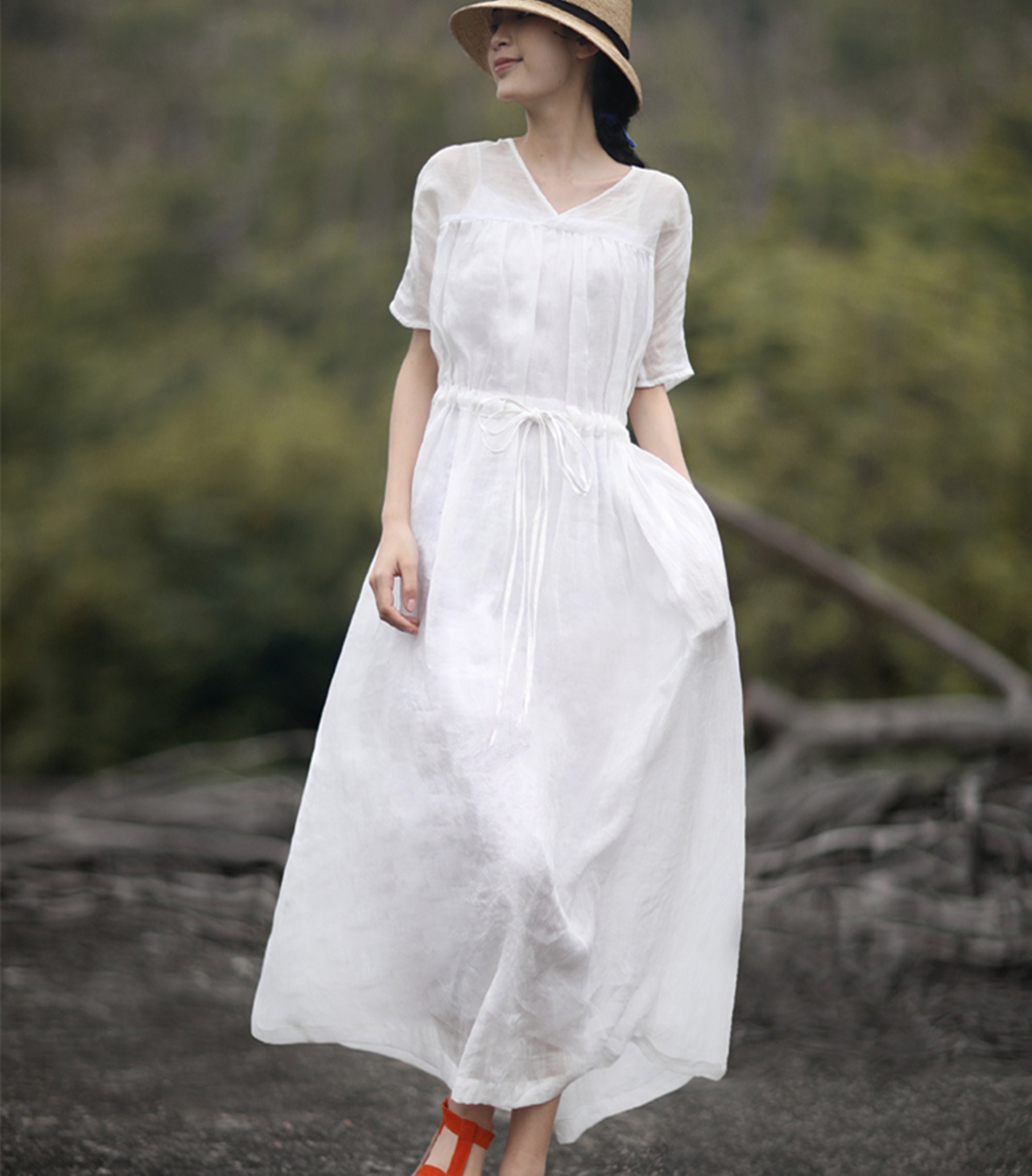 stylish 100 linen dresses aliexpress Ladies Wool Dress