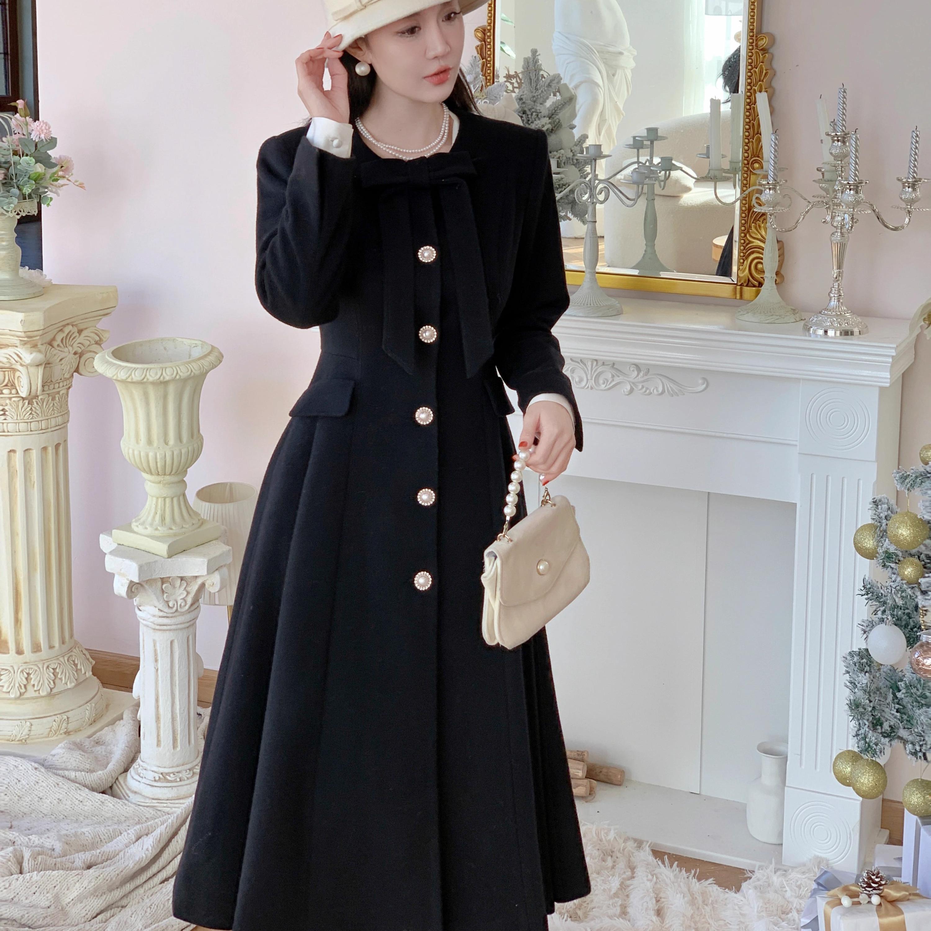 Red Wool Coat,big Bow Princess Coat,long Cozy Coat,winter Wool