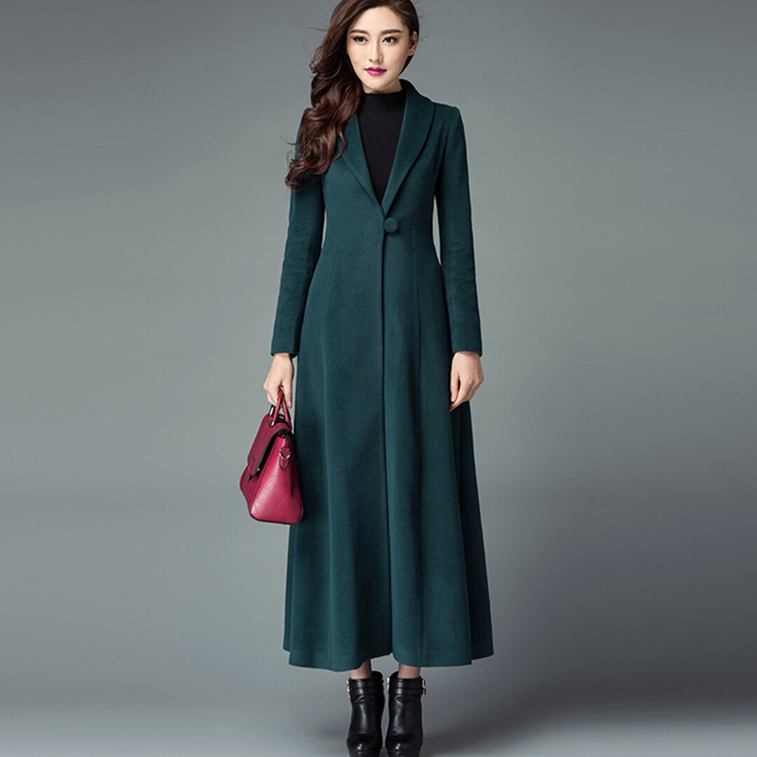 Winter Long Wool Dress Coatwomen Cashmere Jacketlong Cozy Etsy