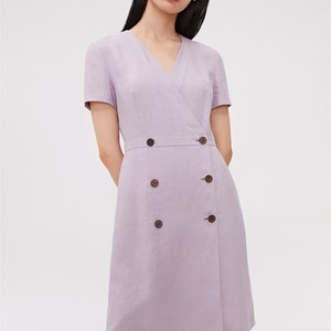 Summer Linen dress,Simple dress,Linen Button Dress,Smock Linen dress,Elegant Dress,Women Clothing