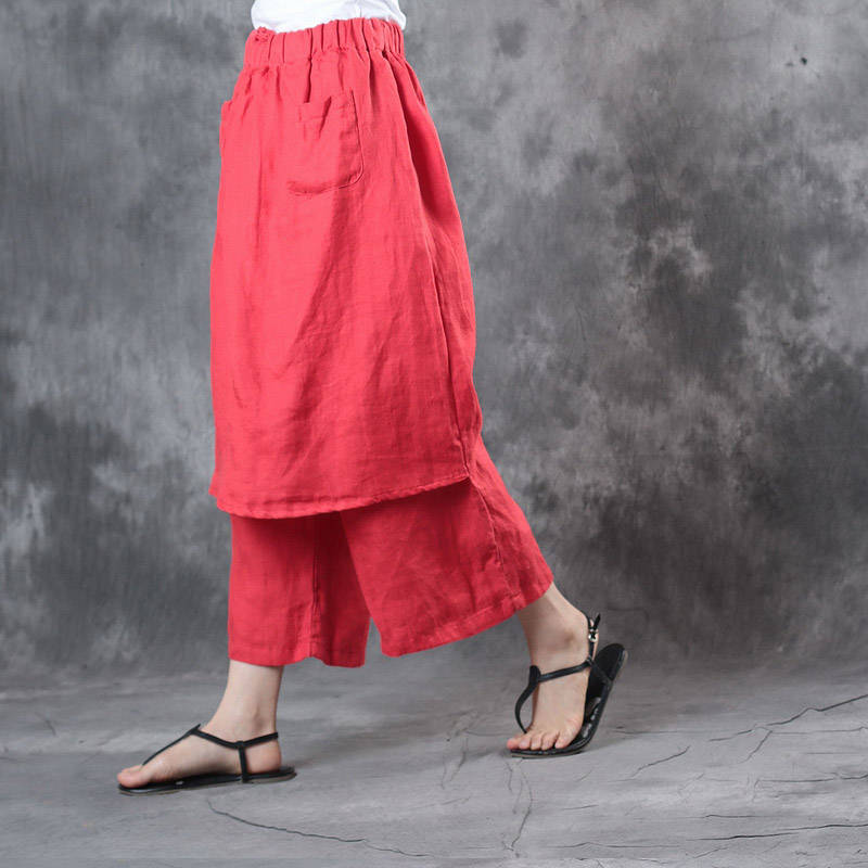 Black Culottes Loose Linen Harem Pants Wide Legged Trousers | Etsy